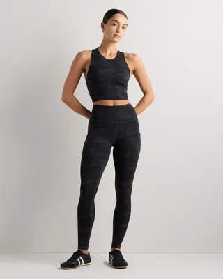 Quince Quince | Women's Ultra-Form High-Rise Pocket Legging in Black Camo — Women Winter black Athletic Pants