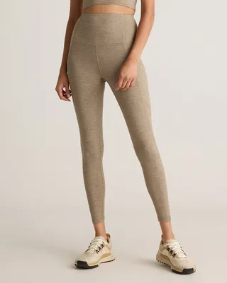 Quince Quince | Women's Ultra-Soft High-Rise Pocket Legging in Heather Oatmeal — Women Autumn beige Athletic Pants