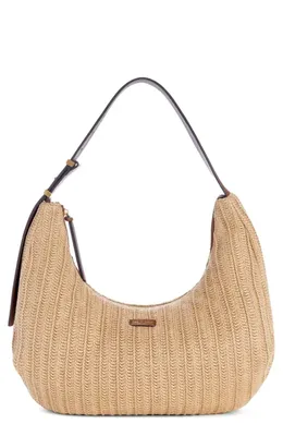 rag & bone rag & bone Large Hudson Woven Straw Hobo Bag in Natural — Women Autumn tan Hand Bags