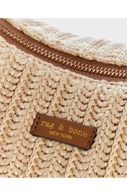 rag & bone rag & bone Large Hudson Woven Straw Hobo Bag in Natural — Women Autumn tan Hand Bags