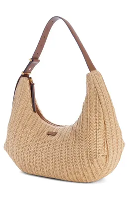 rag & bone rag & bone Large Hudson Woven Straw Hobo Bag in Natural — Women Autumn tan Hand Bags