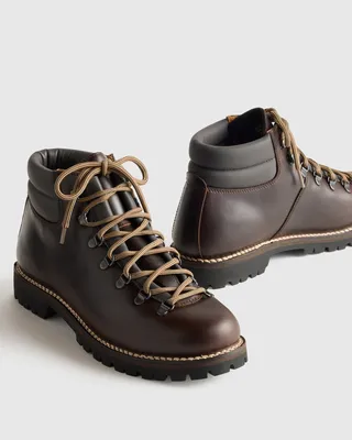 Quince Quince | Men's Crafted Leather Waterproof Hiking Boot in Dark Chocolate — Men Winter black Accessories