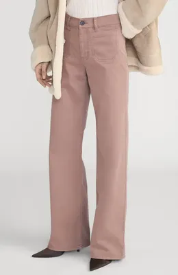 FRAME FRAME Le Slim Modernist Pocket Palazzo Jeans in Mauve — Women Autumn grey Pants