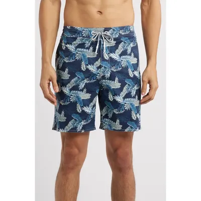 johnnie-O johnnie-O Shore Haven Swim Trunks in Navy — Men Winter navy Swimwear