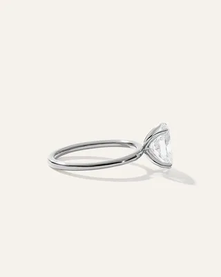Quince Quince Women's Lab Grown Diamond Oval Petite Classic Engagement Ring 2ct in Platinum — Women Summer white Accessories