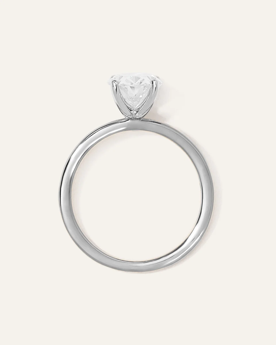 Quince Quince Women's Lab Grown Diamond Oval Petite Classic Engagement Ring 2ct in Platinum — Women Summer white Accessories