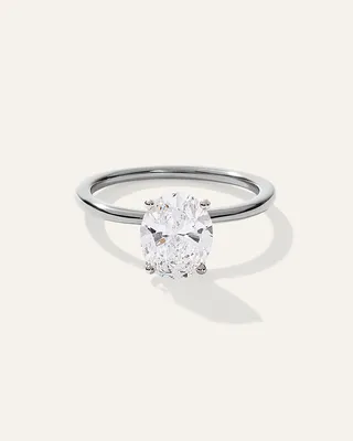 Quince Quince Women's Lab Grown Diamond Oval Petite Classic Engagement Ring 2ct in Platinum — Women Summer white Accessories
