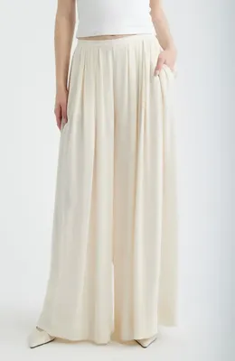 FRAME FRAME The Wave Silk Chiffon Pants in Cream — Women Spring white Pants
