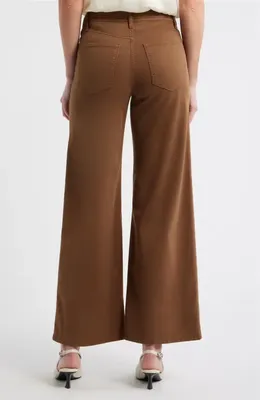 FRAME FRAME Le Slim Palazzo Harbor Pocket High Waist Wide Leg Jeans in Ledger — Women Autumn brown Pants