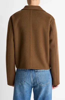 Vince Vince Wool Blend Short Jacket in Hazelnut — Women Autumn brown Outerwear