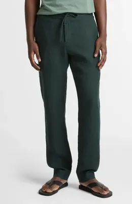 Vince Vince Lightweight Hemp Linen Pants in Seaweed — Men Autumn teal Pants