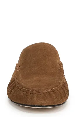 Vince Vince Tevin Ruched Apron Toe Mule in Elmwood — Women Autumn brown Shoes