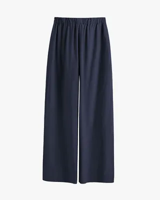 Cuyana Linen Wide Leg Pant - Navy / Extra in navy — Winter navy Pants