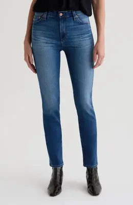 AG AG Mari Mid Rise Slim Straight Leg Jeans in 12 Years Assumption — Women Summer navy Pants