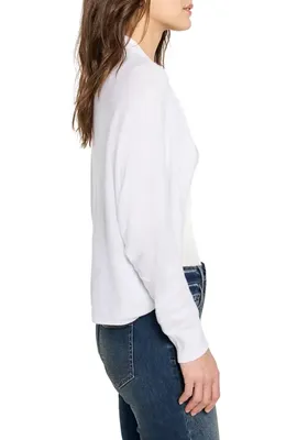 NIC+ZOE NIC+ZOE Cotton Blend Shrug Cardigan in Paper White — Women Winter white Tops