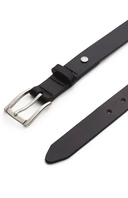 rag & bone rag & bone Logan Black Leather Belt in Black — Men Winter black Accessories