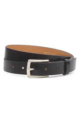 rag & bone rag & bone Logan Black Leather Belt in Black — Men Winter black Accessories