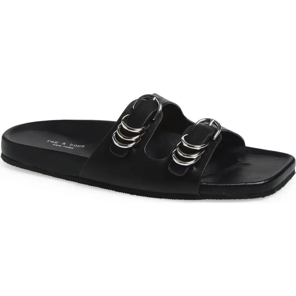 rag & bone rag & bone Rue Slide Sandal in Black — Women Winter black Shoes