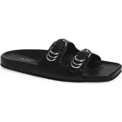 rag & bone rag & bone Rue Slide Sandal in Black — Women Winter black Shoes