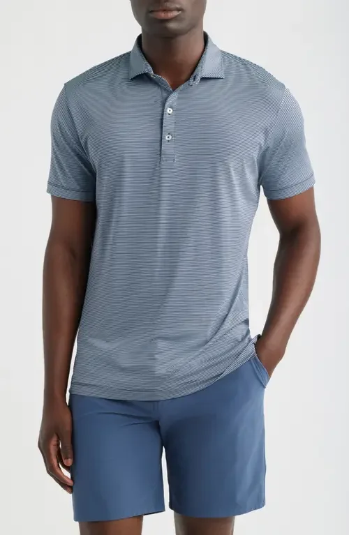 johnnie-O johnnie-O Lyndon Classic Fit Polo in Navy Tonal — Men Summer grey Tops