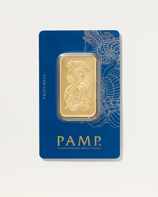 Quince Quince | 1 oz Gold Bar PAMP Lady Fortuna Veriscan in Gold — Unisex Spring yellow Accessories
