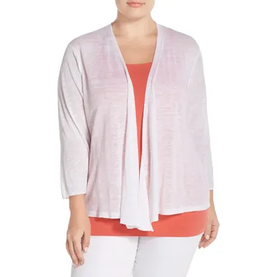 NIC+ZOE NIC+ZOE '4-Way' Three Quarter Sleeve Convertible Cardigan in Paper White — Women Spring white Tops