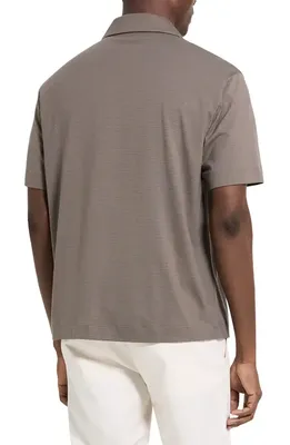 Theory Theory Relaxed Short Sleeve Button-Up Shirt in Morel - 2My — Men Winter grey Tops