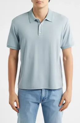rag & bone rag & bone Slim Fit Tech Piqué Polo in Sea — Men Summer silver Polos