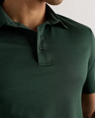 Quince Quince | Men's Super Soft Performance Polo Shirt in Olive — Men Autumn green Athletic Tops