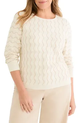 NIC+ZOE NIC+ZOE Alto Knit Sweater in Neutral Multi — Women Spring white Tops