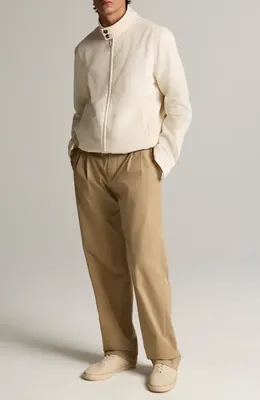 Vince Vince Cotton & Linen Bomber Jacket in Blanco — Men Spring white Outerwear