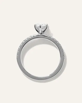 Quince Quince | Women's Lab Grown Diamond Pear Petite Pave Engagement Ring 1ct in Platinum in White Gold — Women Summer white Accessories
