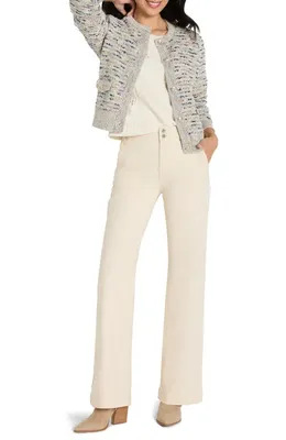 NIC+ZOE NIC+ZOE Always Shining Metallic Cotton Blend Cardigan in Ivory/blue — Women Summer white Outerwear