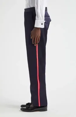 Bode Bode Major League Side Stripe Suiting Trousers in Navy — Men Winter navy Pants