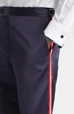 Bode Bode Major League Side Stripe Suiting Trousers in Navy — Men Winter navy Pants