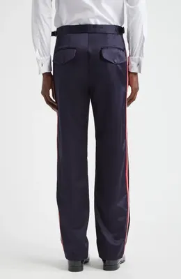 Bode Bode Major League Side Stripe Suiting Trousers in Navy — Men Winter navy Pants