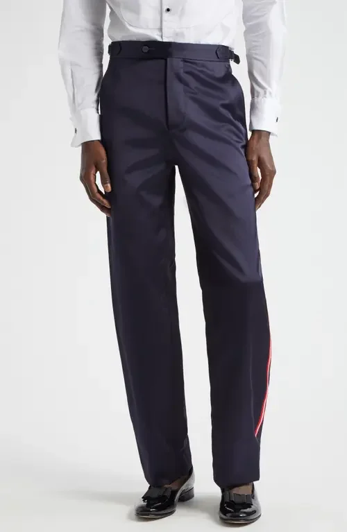 Bode Bode Major League Side Stripe Suiting Trousers in Navy — Men Winter navy Pants