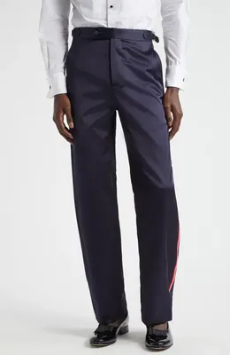 Bode Bode Major League Side Stripe Suiting Trousers in Navy — Men Winter navy Pants