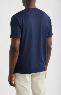 AG AG Bryce Crewneck Stretch Linen T-Shirt in Deep Navy — Men Winter navy Tops