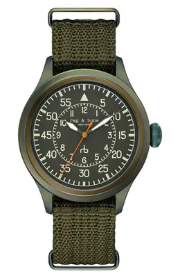rag & bone rag & bone Archer Pilot Watch in Black — Men Autumn green Accessories