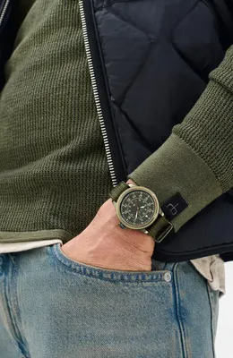 rag & bone rag & bone Archer Pilot Watch in Black — Men Autumn green Accessories