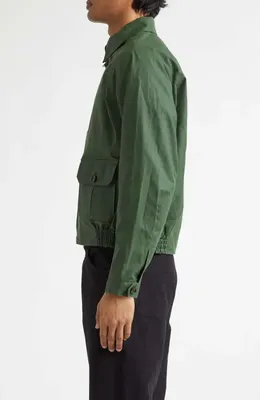 Bode Bode Waxed Cotton Coach's Jacket in Green — Men Autumn teal Outerwear
