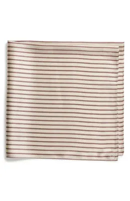 rag & bone rag & bone Gail Stripe Silk Scarf in Ivory Burgundy — Women Spring ivory Accessories