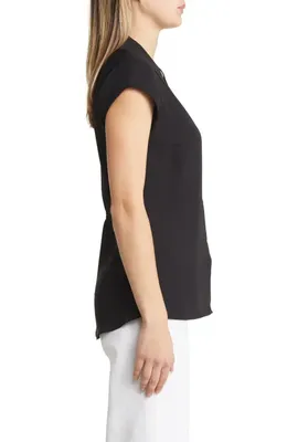 NIC+ZOE NIC+ZOE Day to Night Cap Sleeve Top in Black Onyx — Women Winter black Tops