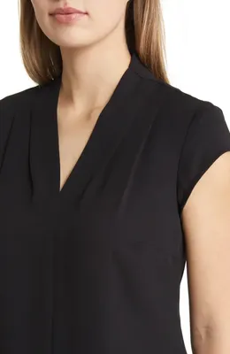 NIC+ZOE NIC+ZOE Day to Night Cap Sleeve Top in Black Onyx — Women Winter black Tops