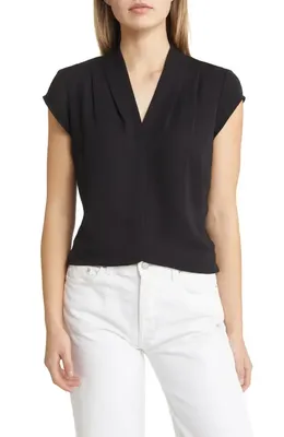 NIC+ZOE NIC+ZOE Day to Night Cap Sleeve Top in Black Onyx — Women Winter black Tops