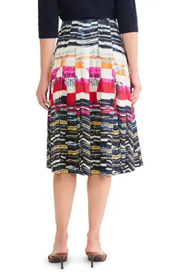 NIC+ZOE NIC+ZOE Rising Sun Midi Skirt in Red Multi — Women Autumn navy Skirts