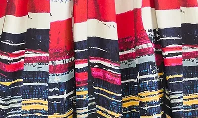 NIC+ZOE NIC+ZOE Rising Sun Midi Skirt in Red Multi — Women Autumn navy Skirts