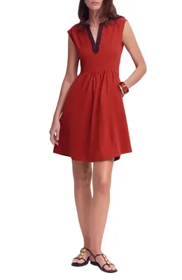 Boden Boden May Embroidered Minidress in Burnt Orange — Women Autumn coral Dresses