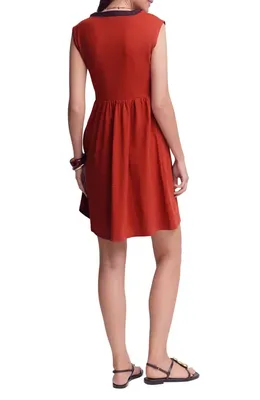 Boden Boden May Embroidered Minidress in Burnt Orange — Women Autumn coral Dresses